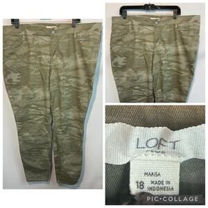 LOFT Marisa Camo Pants Stretch Skinny Jeans Size 18 NWT
